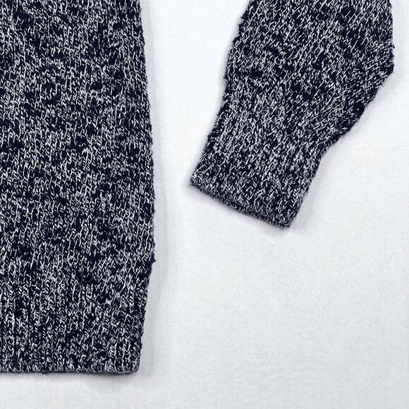 L.L. Bean Cotton Ragg Funnelneck Pullover Marled Knit Sweater Navy Sz M - NWOT - Picture 6 of 10